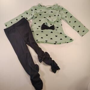 Heart and bows boutique style set 12-18m